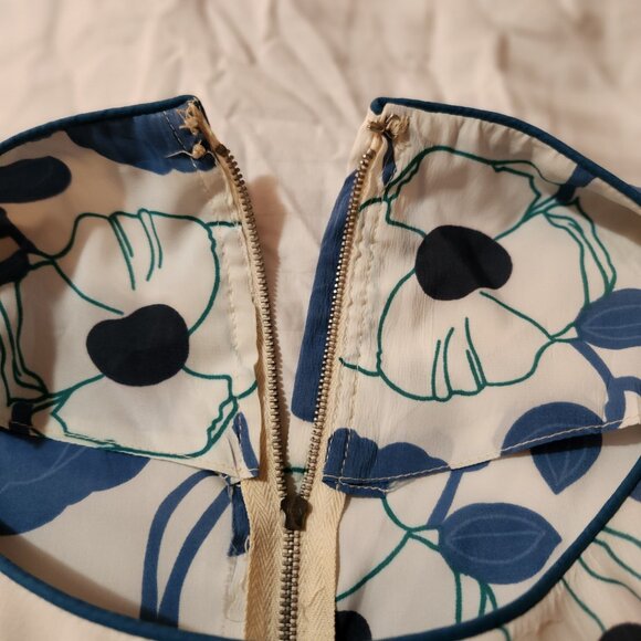 Stacy Ames *True Vintage* 50's/60's Blue Floral Day Dress, Size S (4-6), Retro - Picture 10 of 15